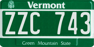 VT license plate ZZC743