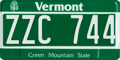 VT license plate ZZC744