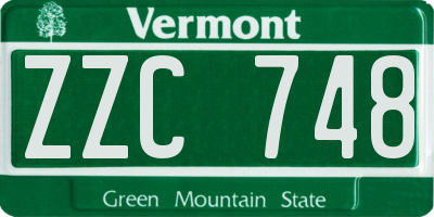 VT license plate ZZC748
