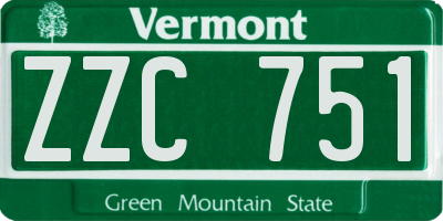 VT license plate ZZC751