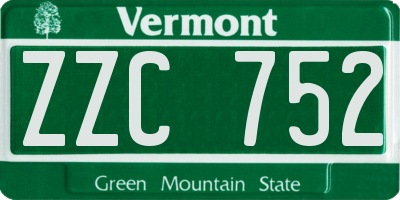 VT license plate ZZC752