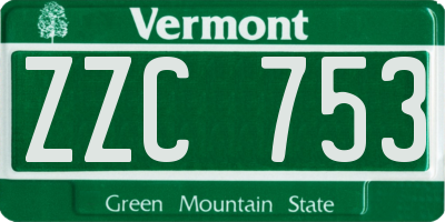 VT license plate ZZC753
