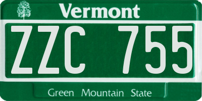 VT license plate ZZC755