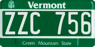 VT license plate ZZC756