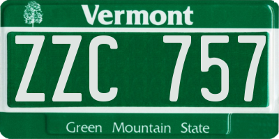 VT license plate ZZC757