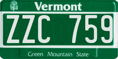 VT license plate ZZC759