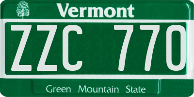 VT license plate ZZC770