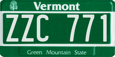 VT license plate ZZC771