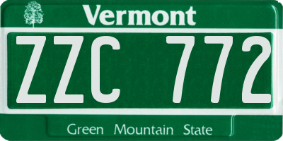 VT license plate ZZC772