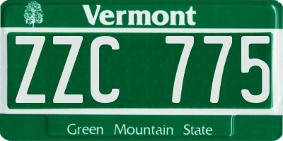VT license plate ZZC775