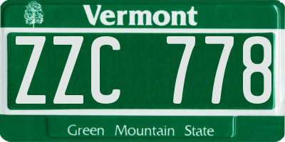 VT license plate ZZC778