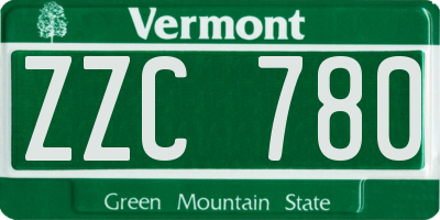 VT license plate ZZC780