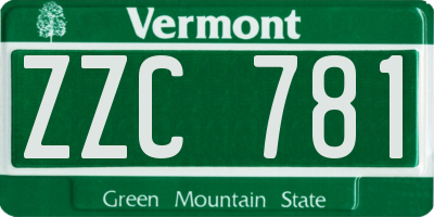 VT license plate ZZC781