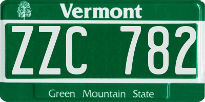 VT license plate ZZC782