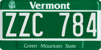 VT license plate ZZC784