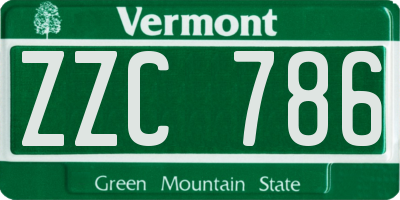 VT license plate ZZC786