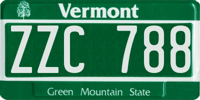 VT license plate ZZC788