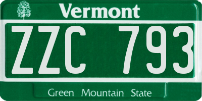 VT license plate ZZC793