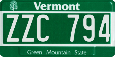 VT license plate ZZC794