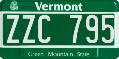 VT license plate ZZC795