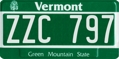 VT license plate ZZC797