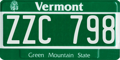VT license plate ZZC798