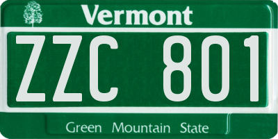 VT license plate ZZC801