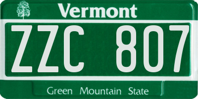 VT license plate ZZC807