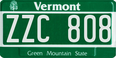 VT license plate ZZC808