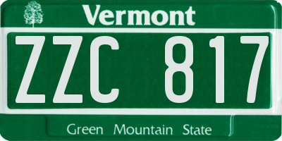 VT license plate ZZC817