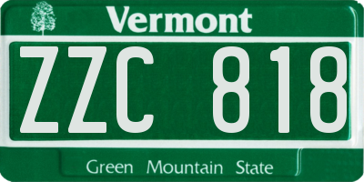 VT license plate ZZC818