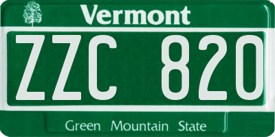 VT license plate ZZC820