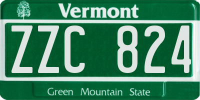 VT license plate ZZC824