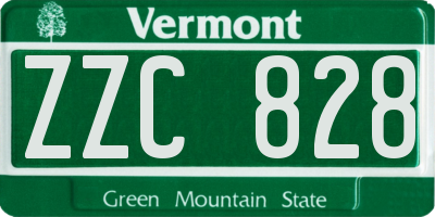 VT license plate ZZC828