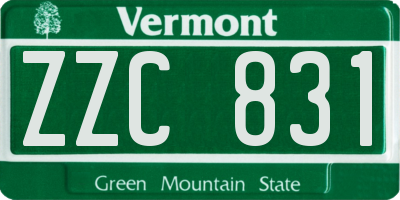 VT license plate ZZC831