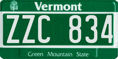 VT license plate ZZC834