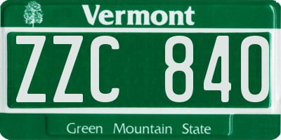 VT license plate ZZC840