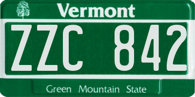 VT license plate ZZC842