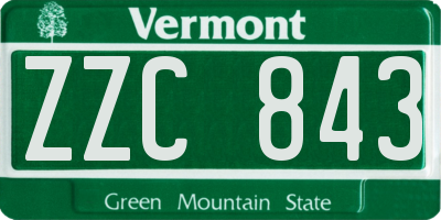 VT license plate ZZC843
