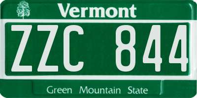 VT license plate ZZC844