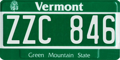 VT license plate ZZC846