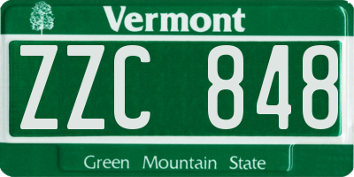 VT license plate ZZC848