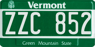 VT license plate ZZC852
