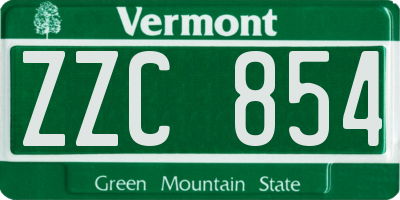 VT license plate ZZC854