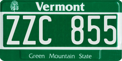 VT license plate ZZC855