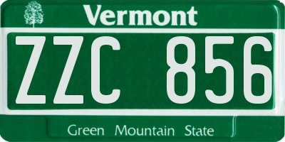 VT license plate ZZC856