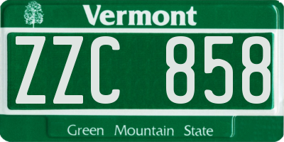 VT license plate ZZC858