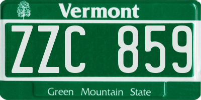 VT license plate ZZC859