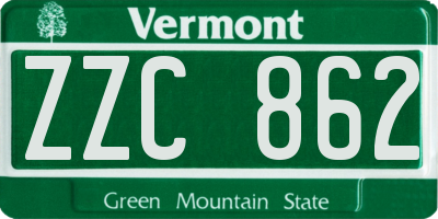 VT license plate ZZC862