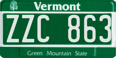 VT license plate ZZC863